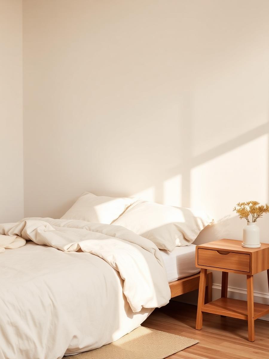 Chambre lumineuse aux tons ivoire